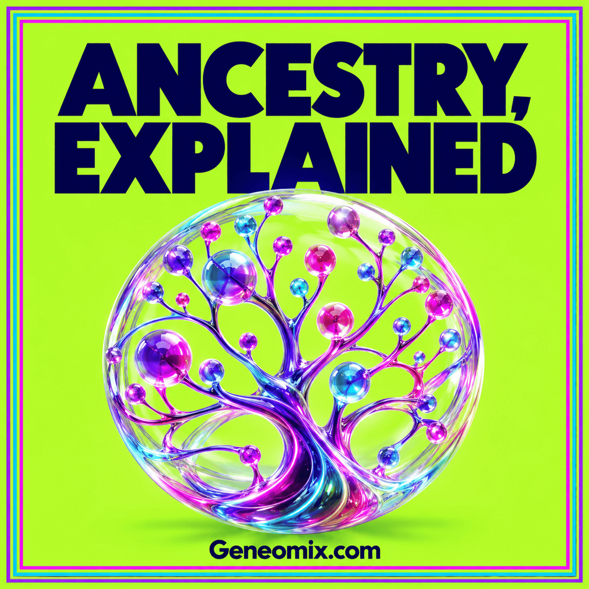 Ancestry DNA Tests: What the Estimates Can Tell You — Geneomix.com typography artwork